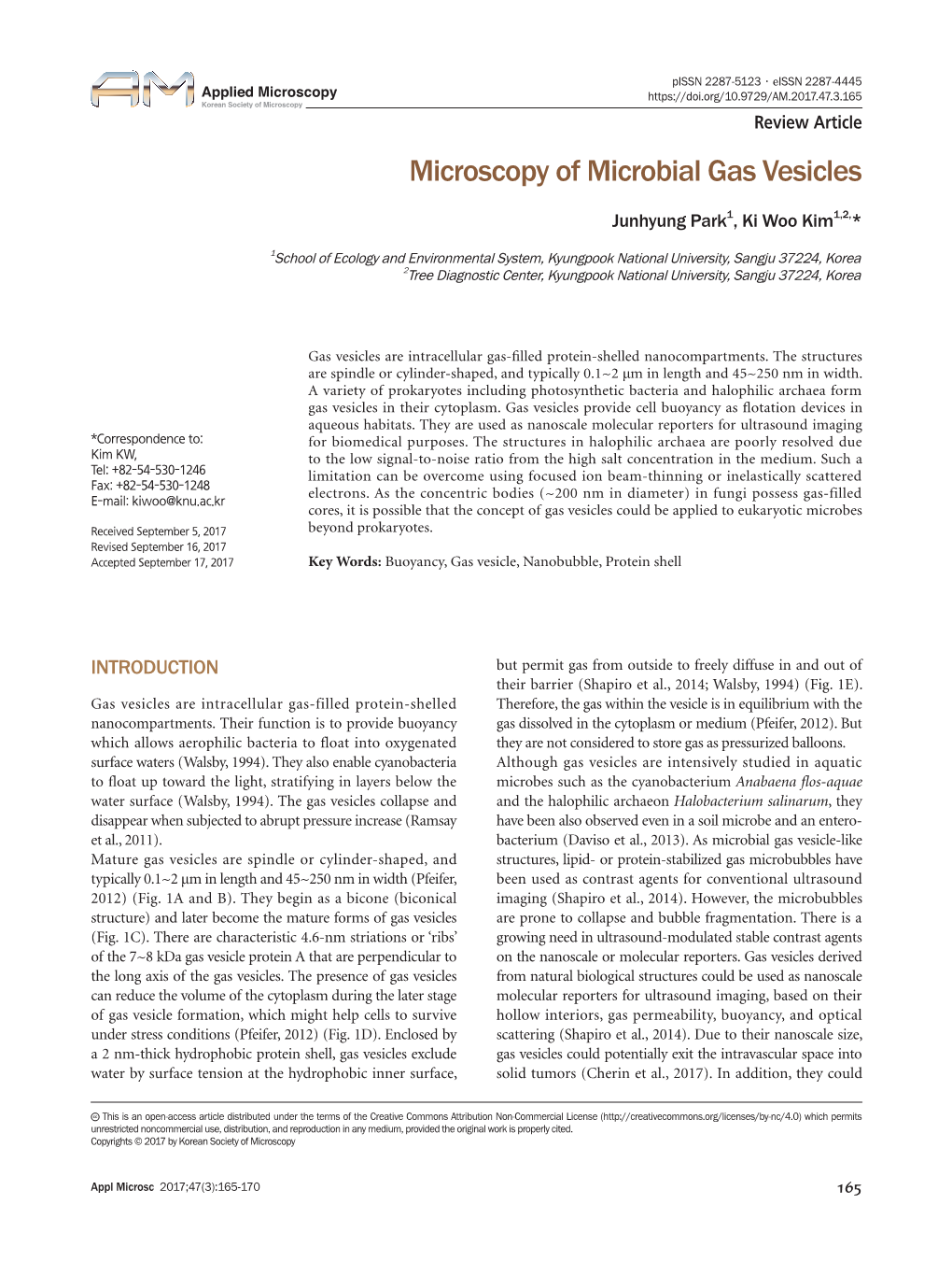 Microscopy of Microbial Gas Vesicles