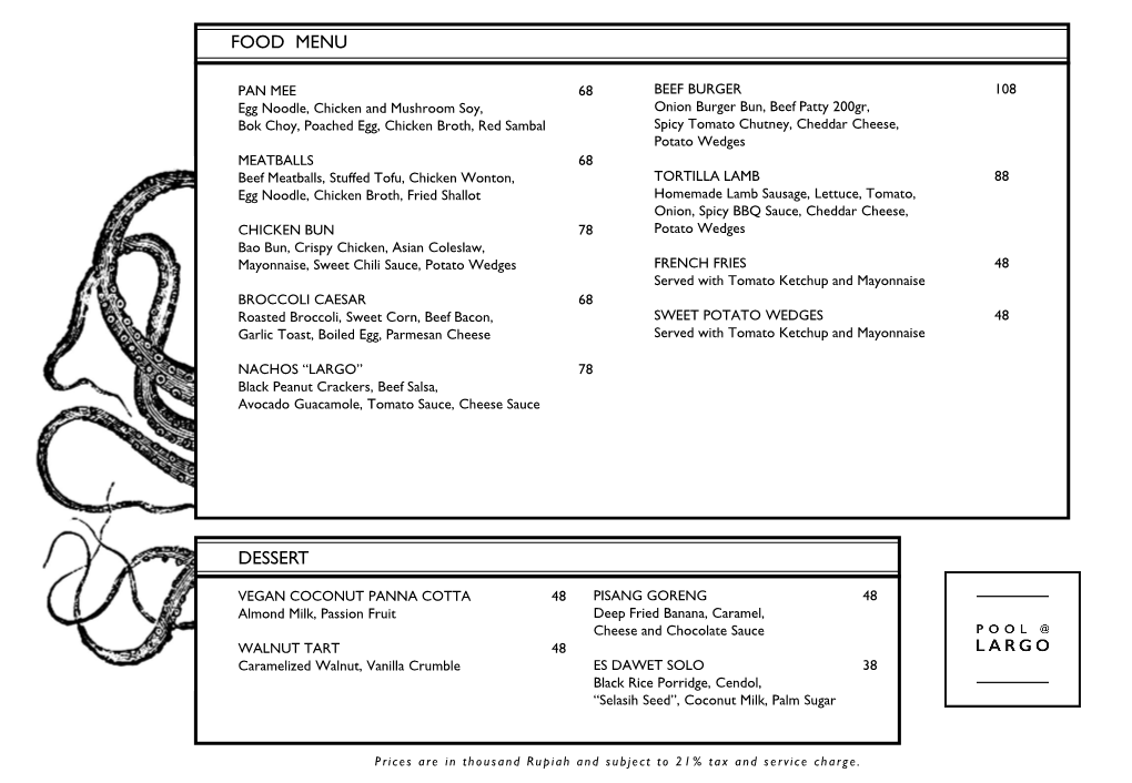 Largo Food Menu