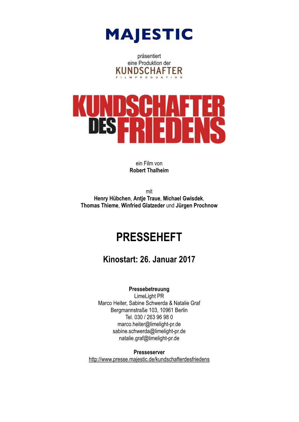 KUNDSCHAFTER DES FRIEDENS Presseheft