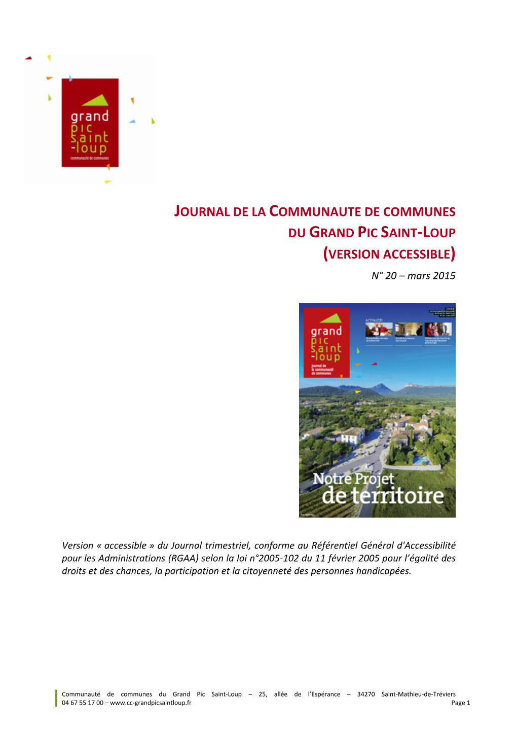 Communauté De Communes Du Grand Pic Saint Loup