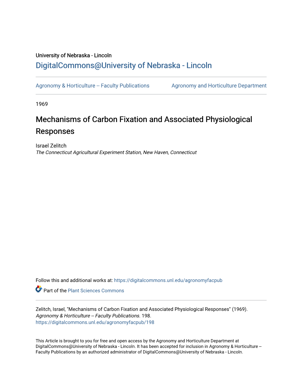 Mechanisms of Carbon Fixation and Associated Physiological Responses