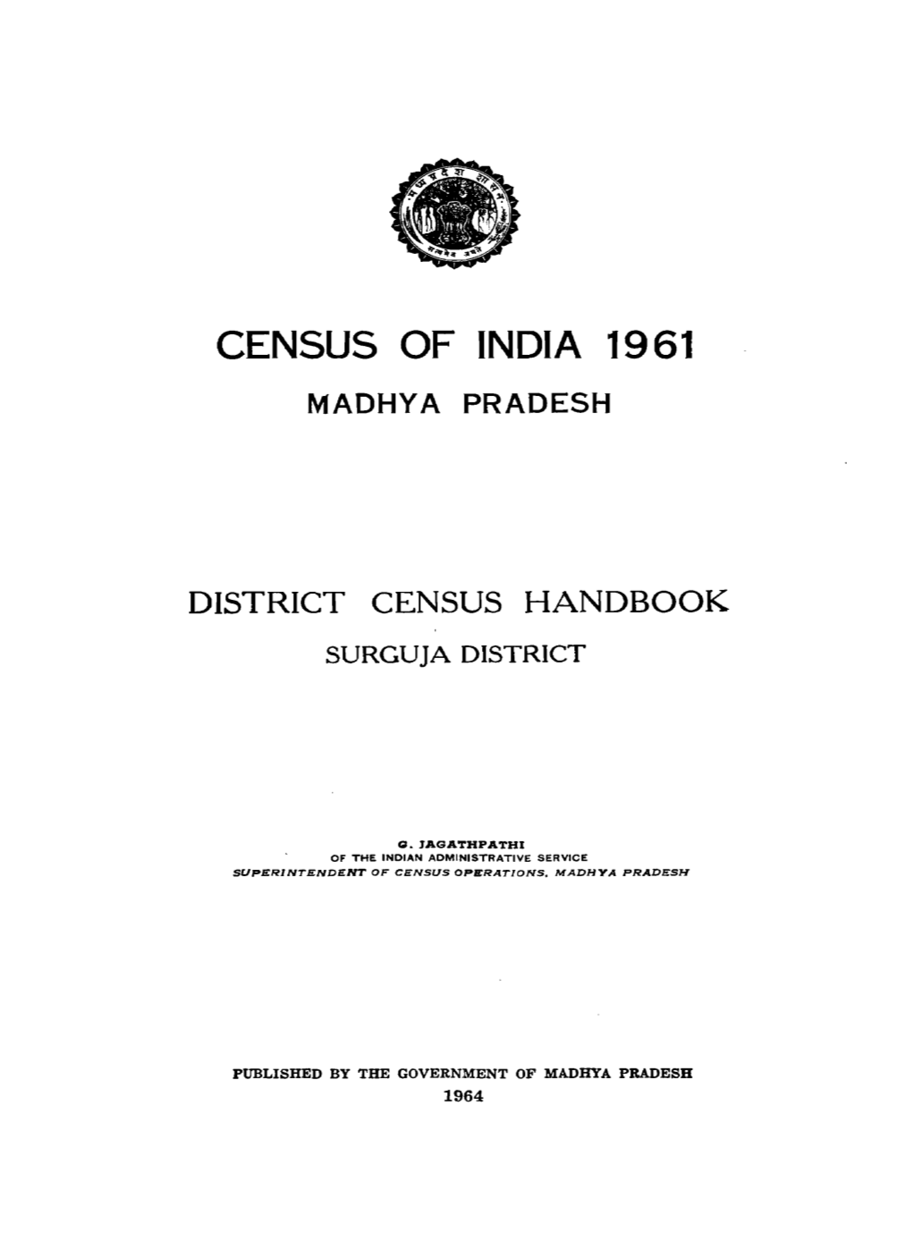 District Census Handbook, Surguja