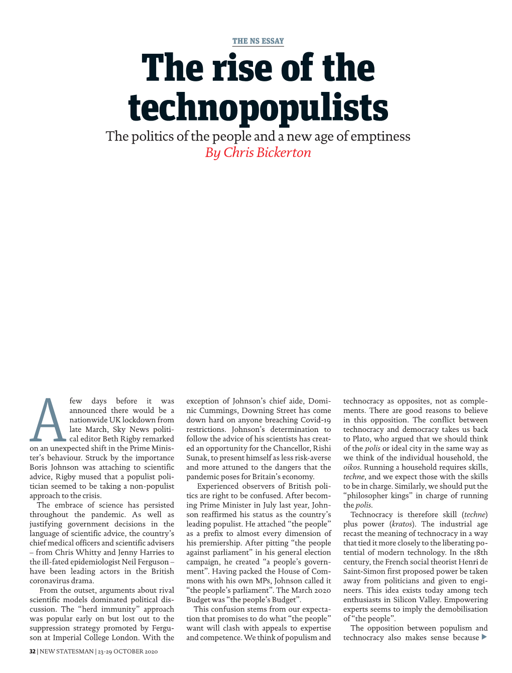 The Rise of the Technopopulists the Politics of the People and a New Age of Emptiness by Chris Bickerton