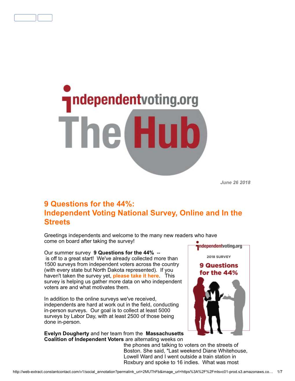 9 Questions for the 44%: Independent Voting National Survey, Online and in the Streets