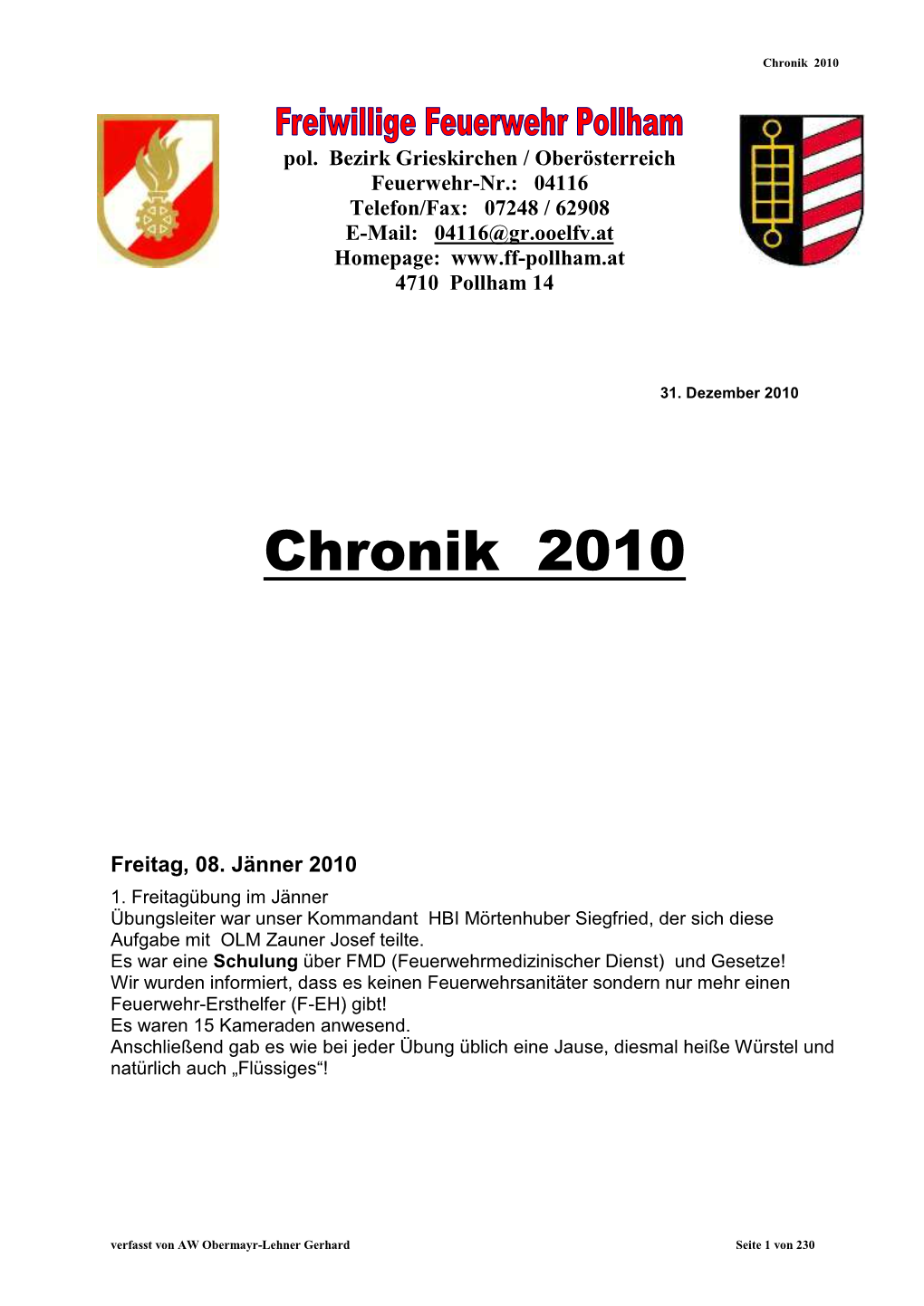 FF-Chronik 2010