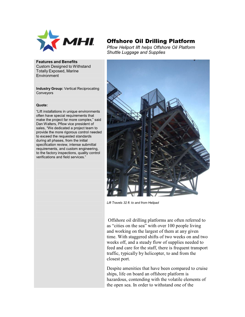 Offshore Oil Drilling Platform Pflow Heliport Lift Helps Offshore Oil Platform