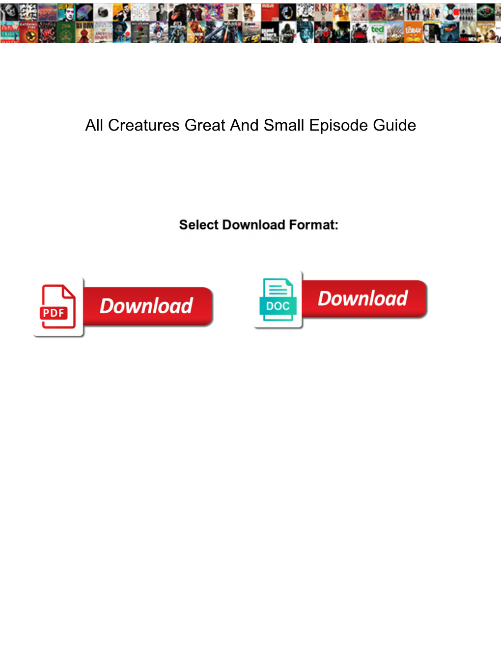 Creatures Great and Small Episode Guide