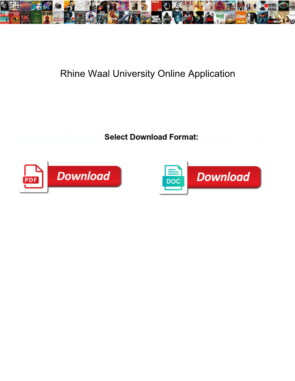 Rhine Waal University Online Application