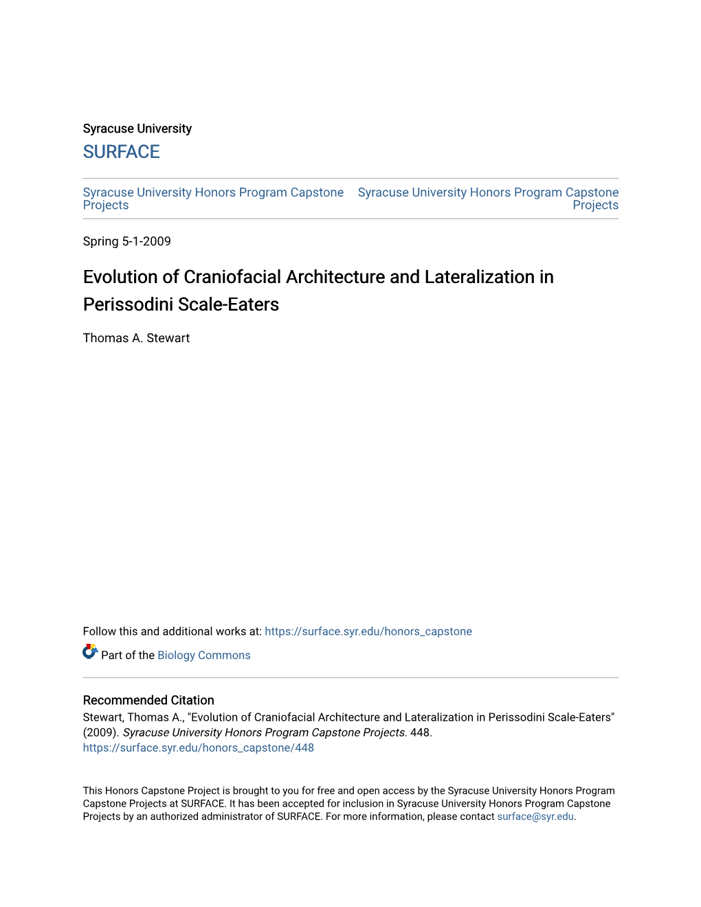Evolution of Craniofacial Architecture and Lateralization in Perissodini Scale-Eaters