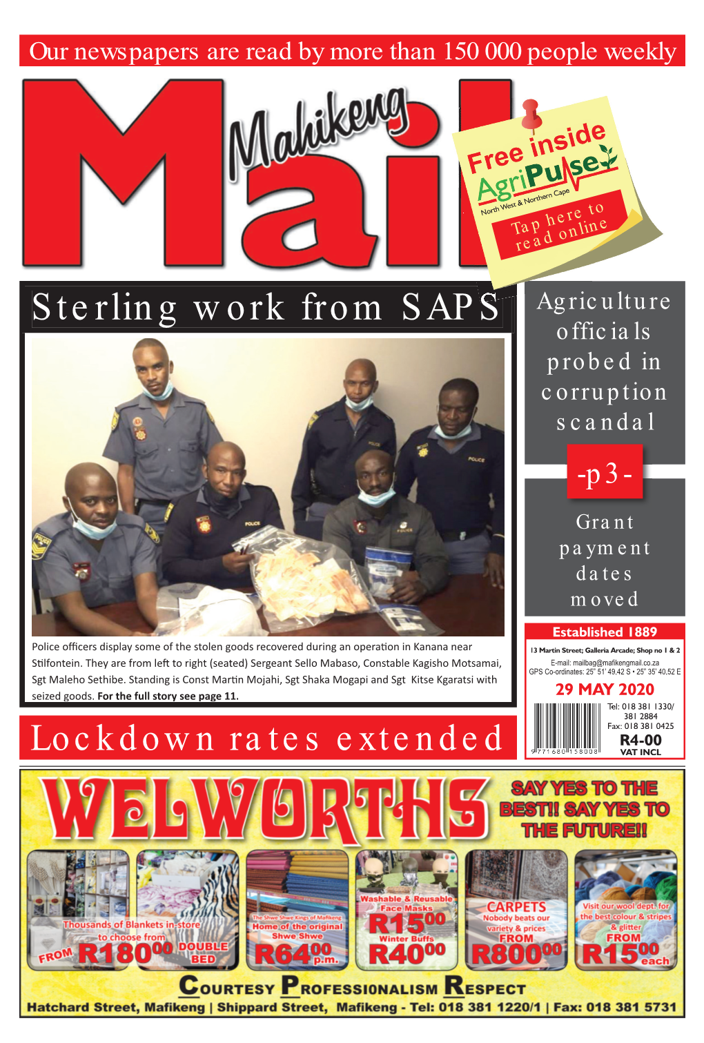 Sterling Work from SAPS Agriculture Officials Probed in Corruption Scandal -P3