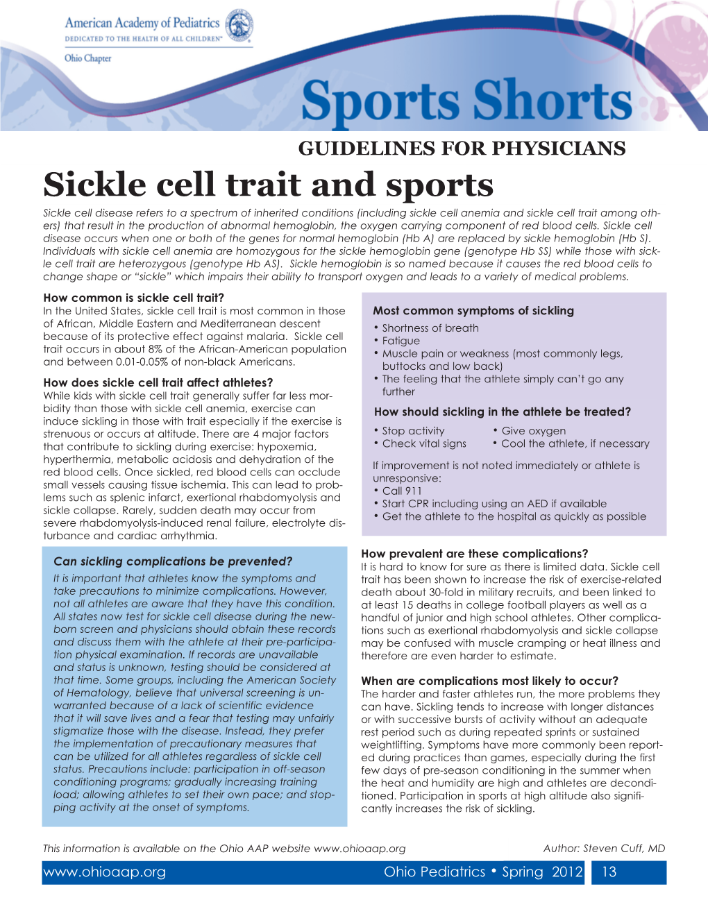 Sickle Cell Trait and Sports