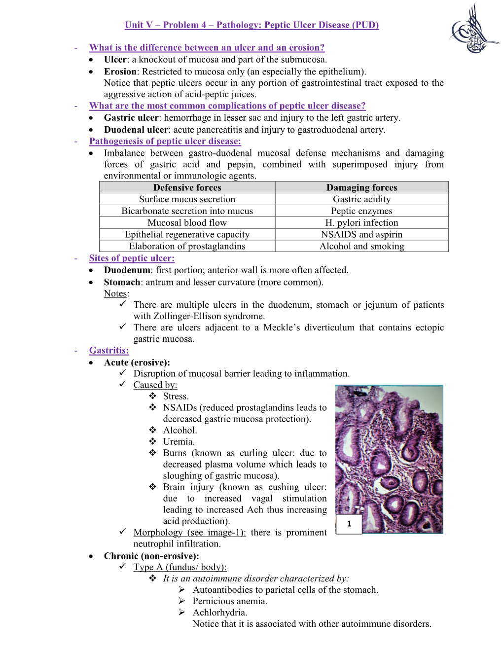 Peptic Ulcer Disease (PUD)