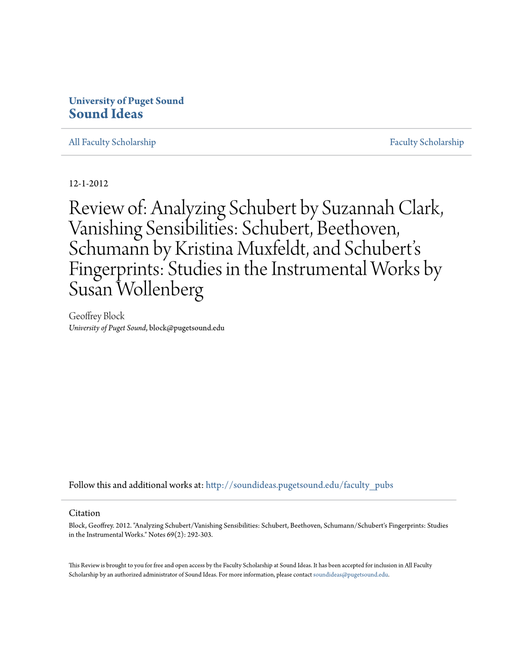 Review Of: Analyzing Schubert by Suzannah Clark, Vanishing