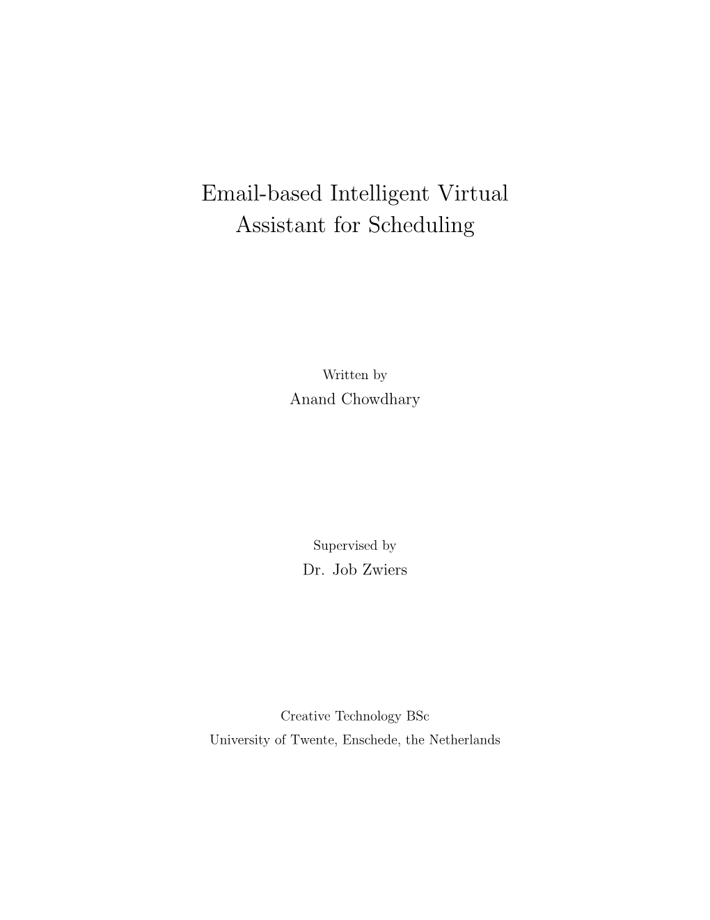 Email-Based Intelligent Virtual Assistant for Scheduling