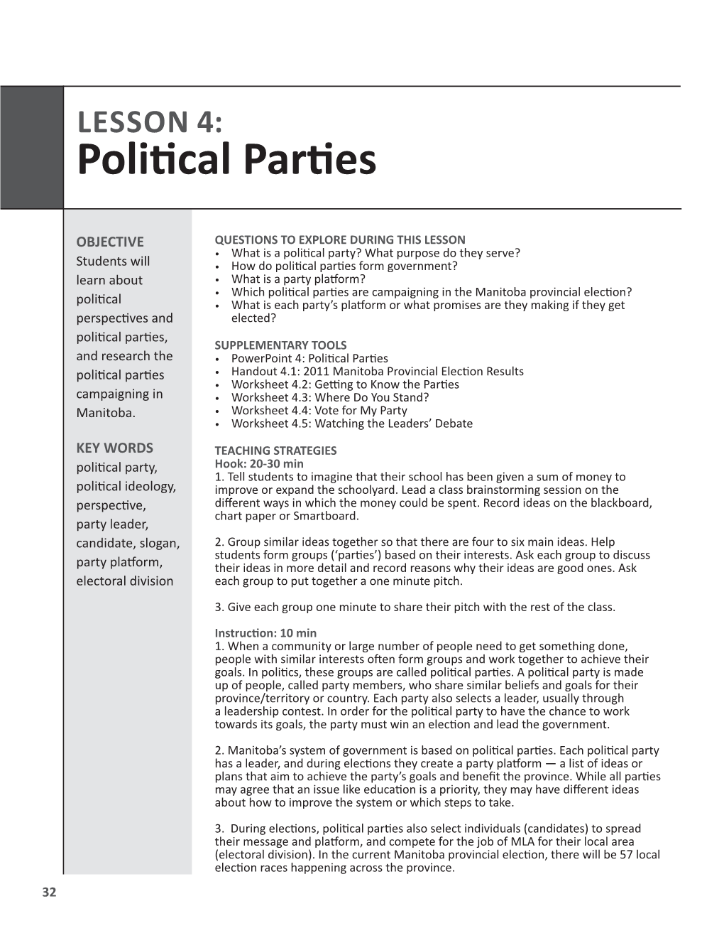 LESSON 4: Political Parties