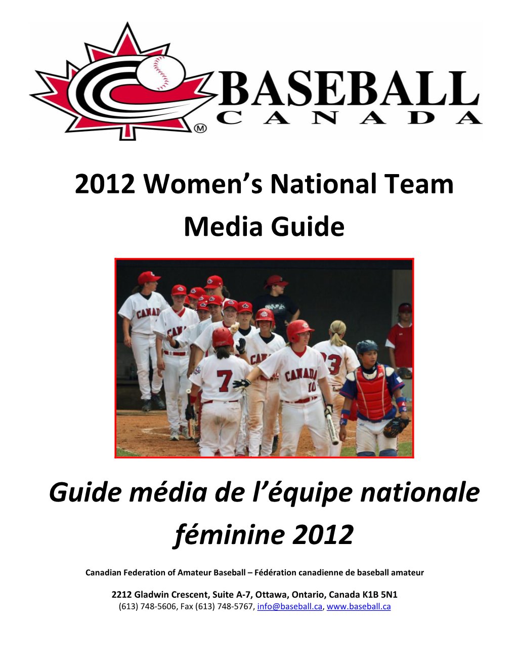 Guide Média De L'équipe Nationale Féminine 2012