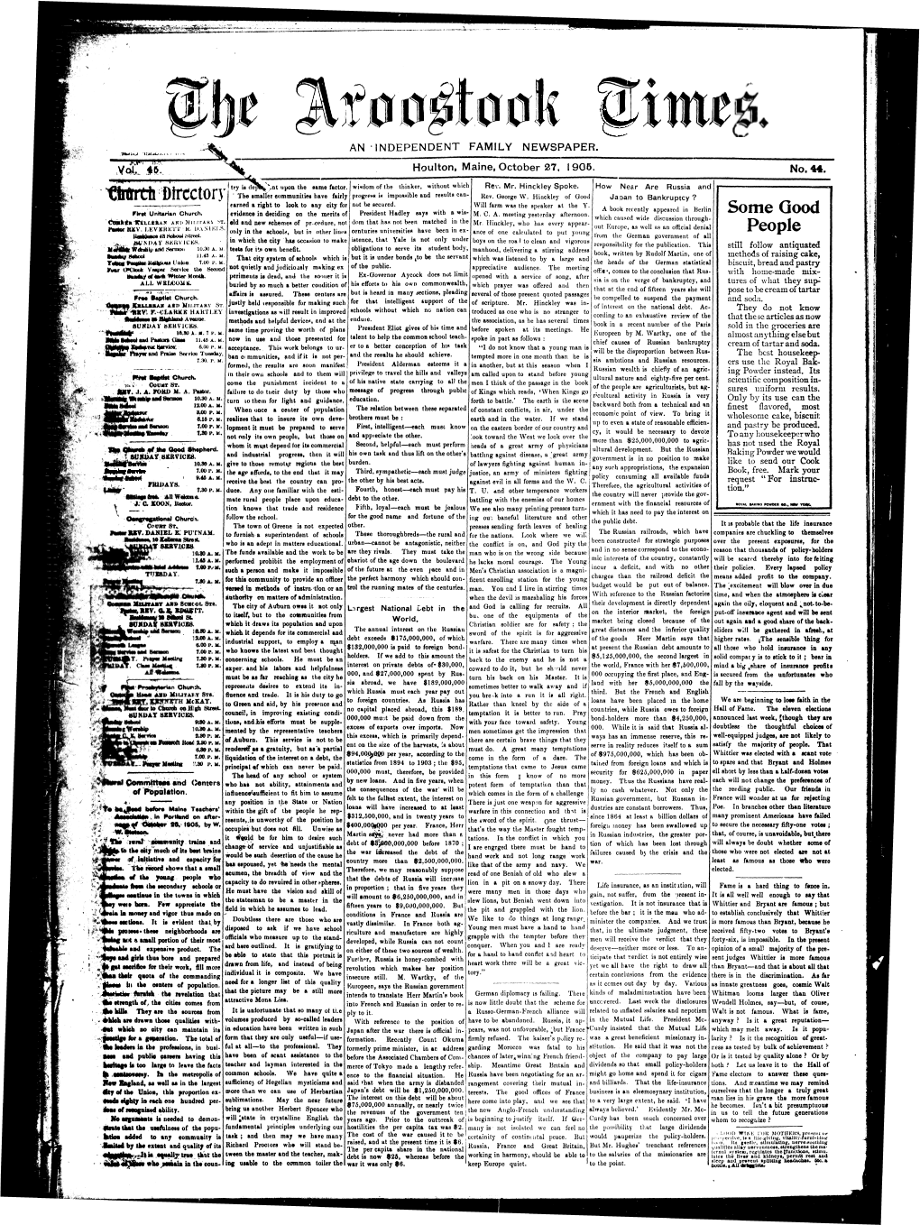 The Aroostook Times, October 27, 1905