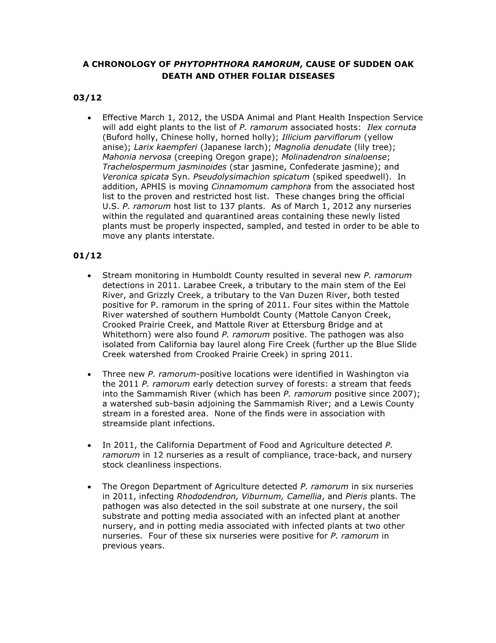 Phytophthora Ramorum Description