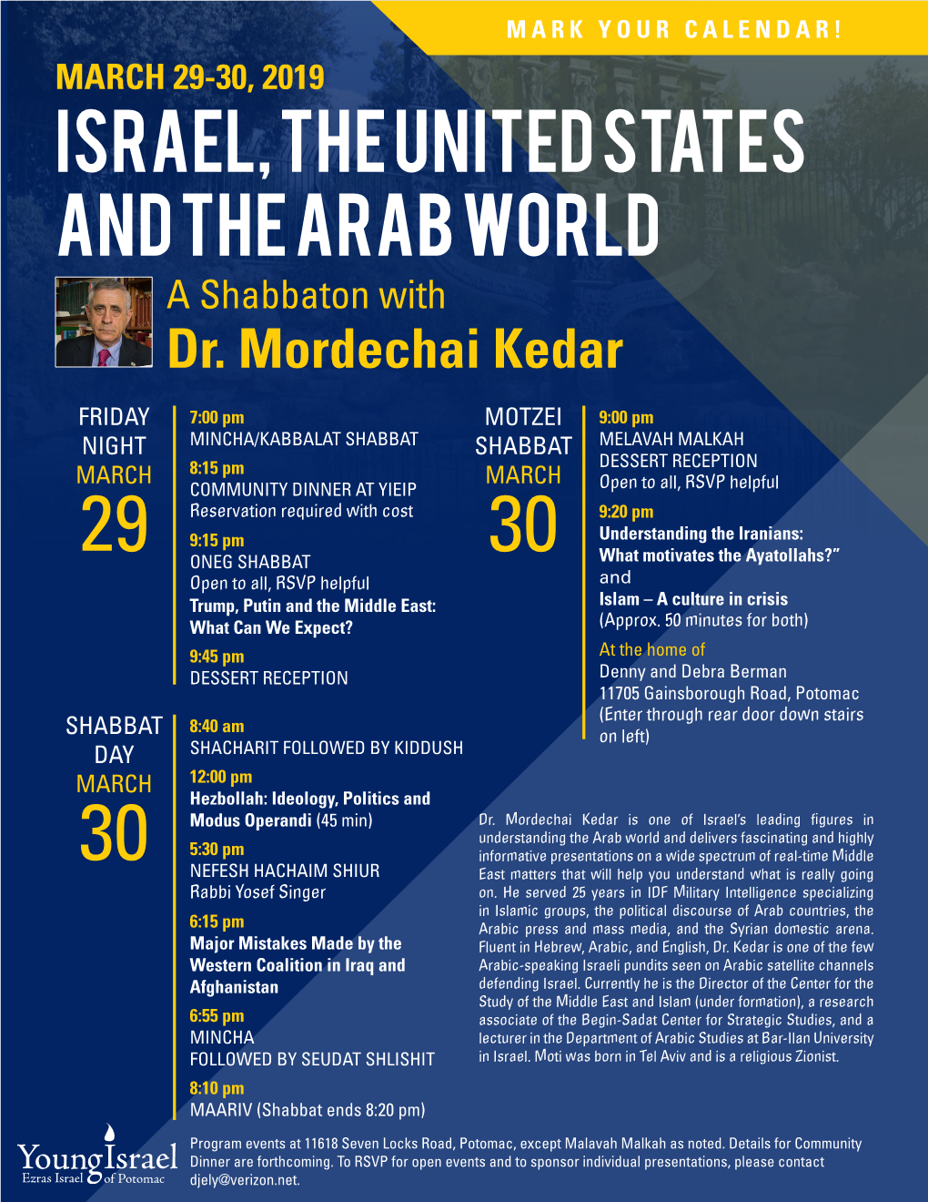 Israel, the United States and the Arab World a Shabbaton with Dr