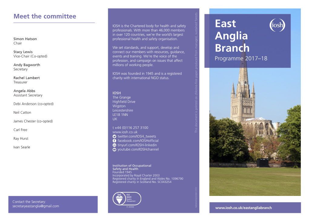 East Anglia Branch Programme 2017–18