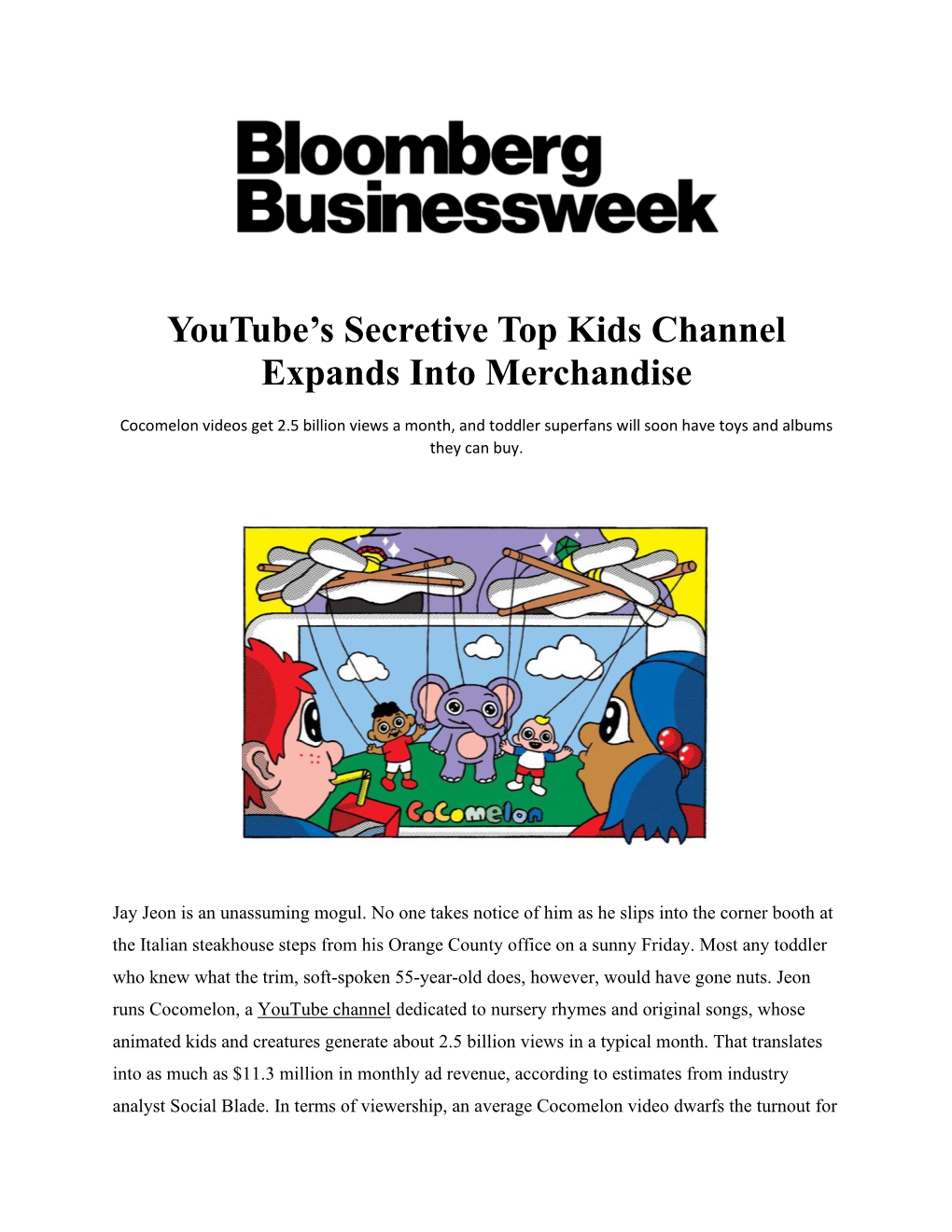 Youtube's Secretive Top Kids Channel Expands Into Merchandise