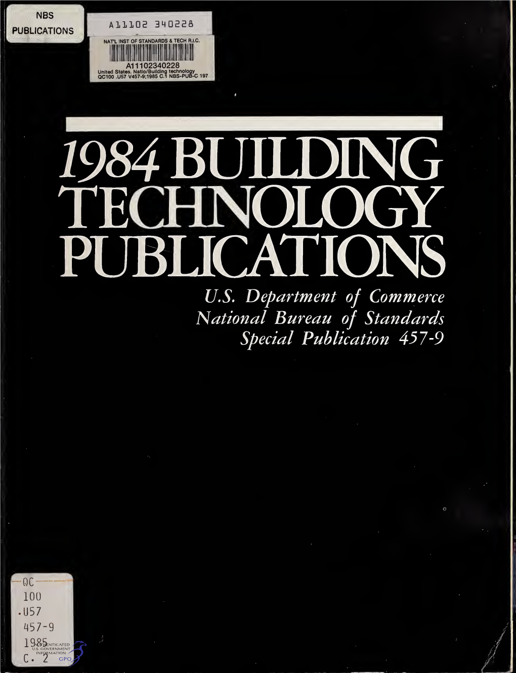 Building Technology Publications, Supplement 9 : 1984