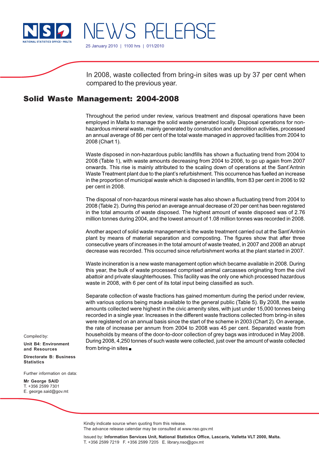 Solid Waste Management: 2004-2008