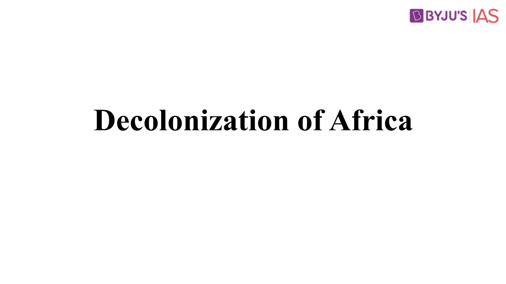 Decolonization of Africa