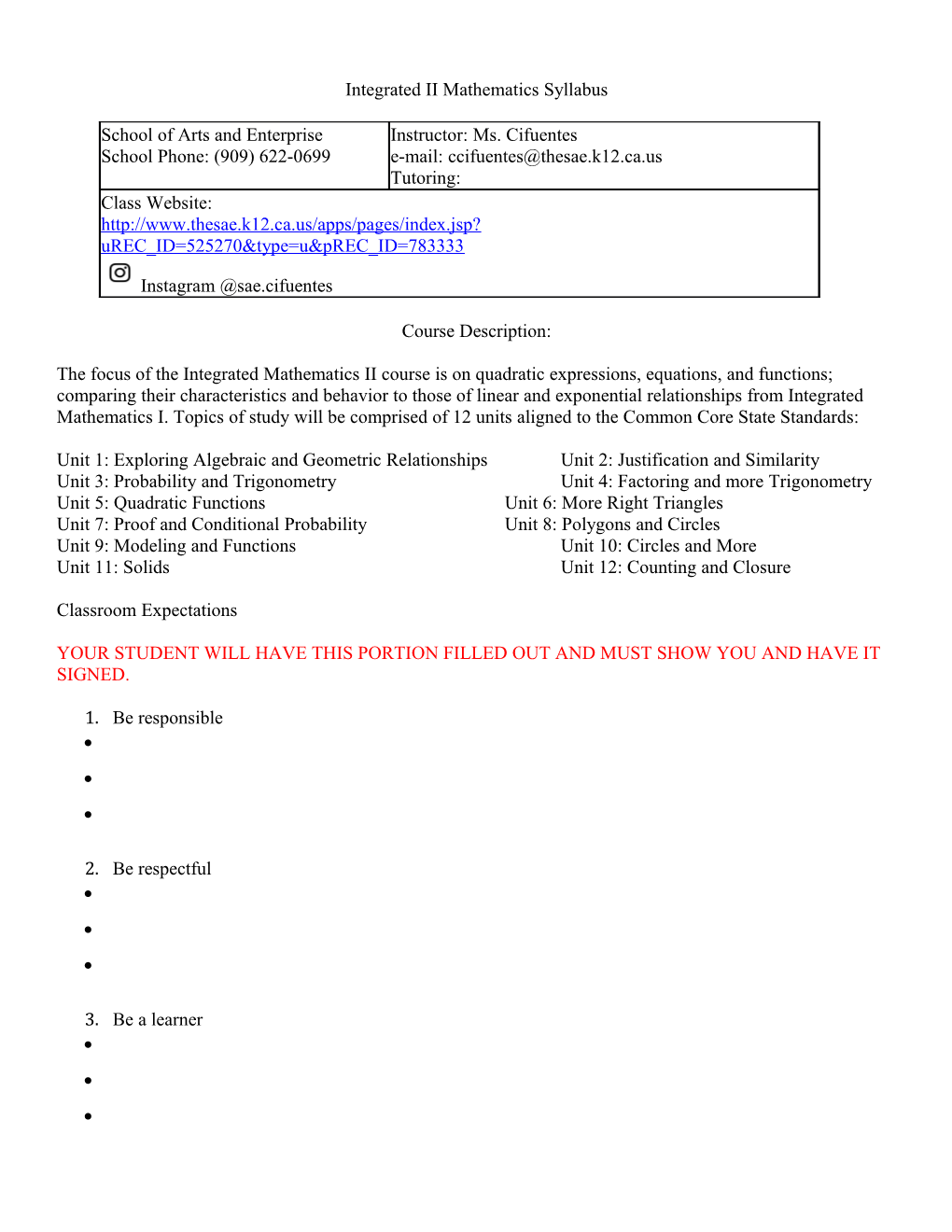 Integrated Iimathematics Syllabus