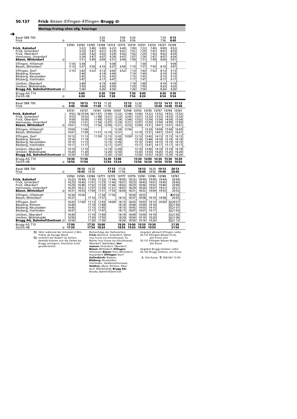 50.137 Frick–Bözen–Elfingen–Effingen–Brugg Û