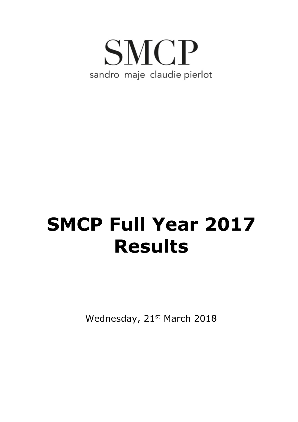 SMCP Full Year 2017 Results