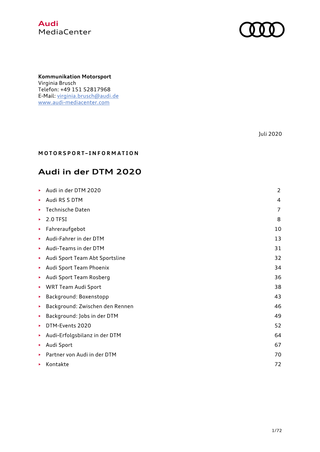 Audi in Der DTM 2020