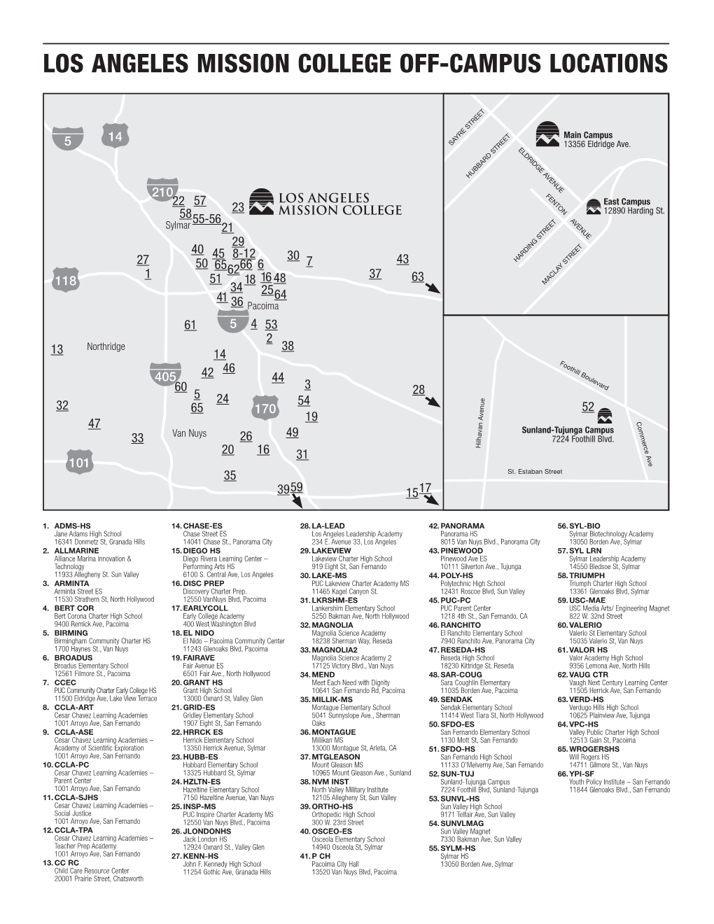 Los Angeles Mission College Off-Campus Locations