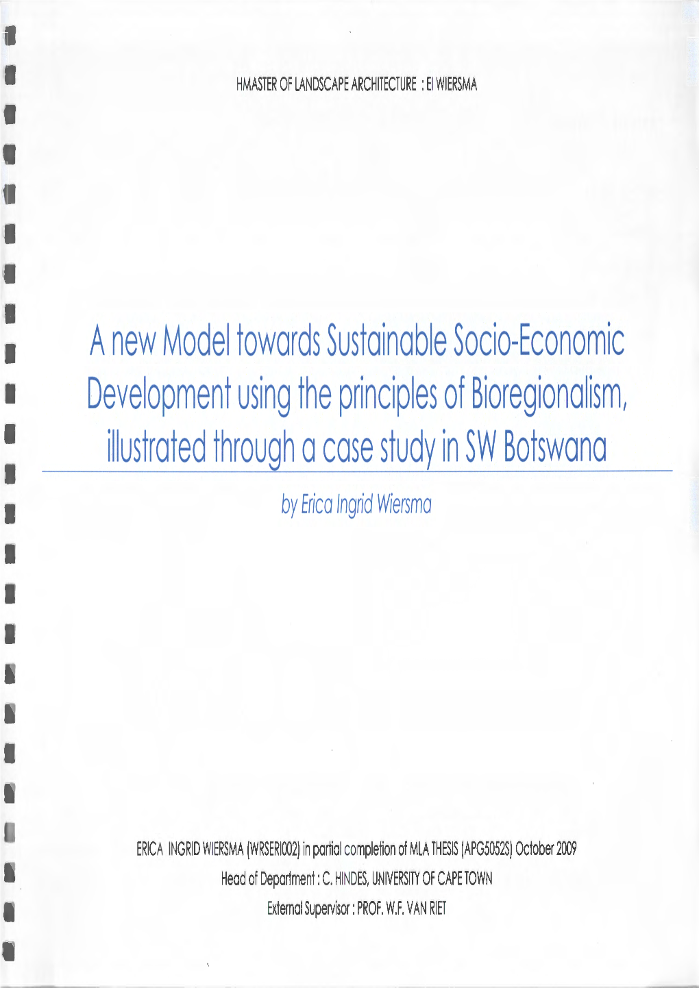 A New Model Towards Sustainable Socio-Economic Development