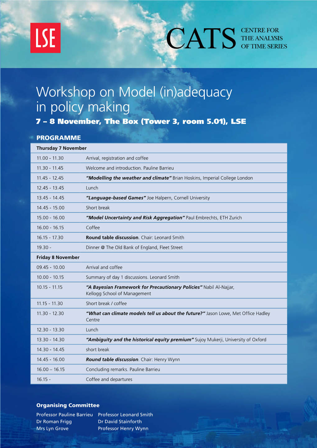 (In)Adequacy in Policy Making 7 – 8 November, the Box (Tower 3, Room 5.01), LSE