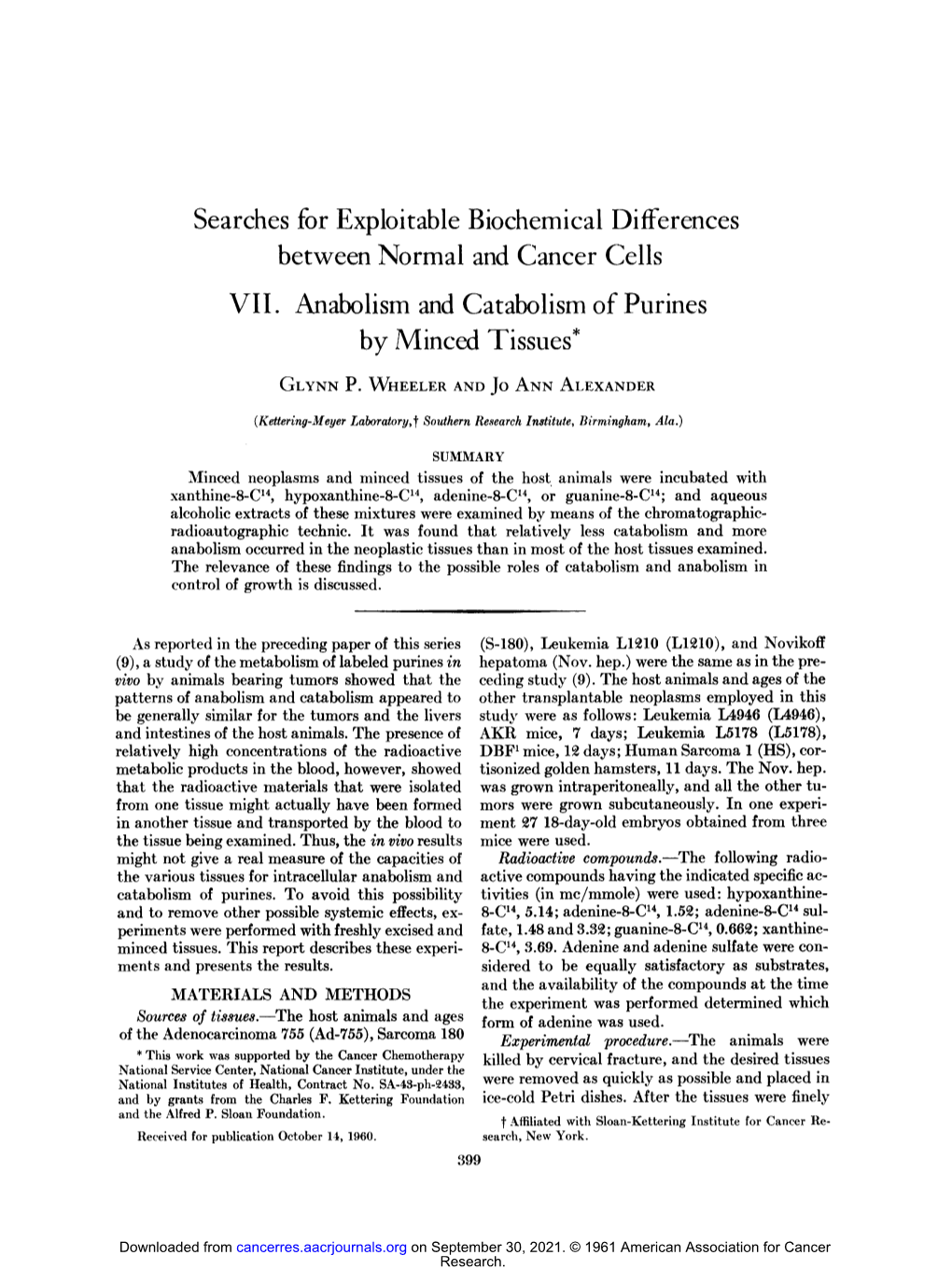 VII. Anabolism and Catabolism of Purines by Minced Tissues*