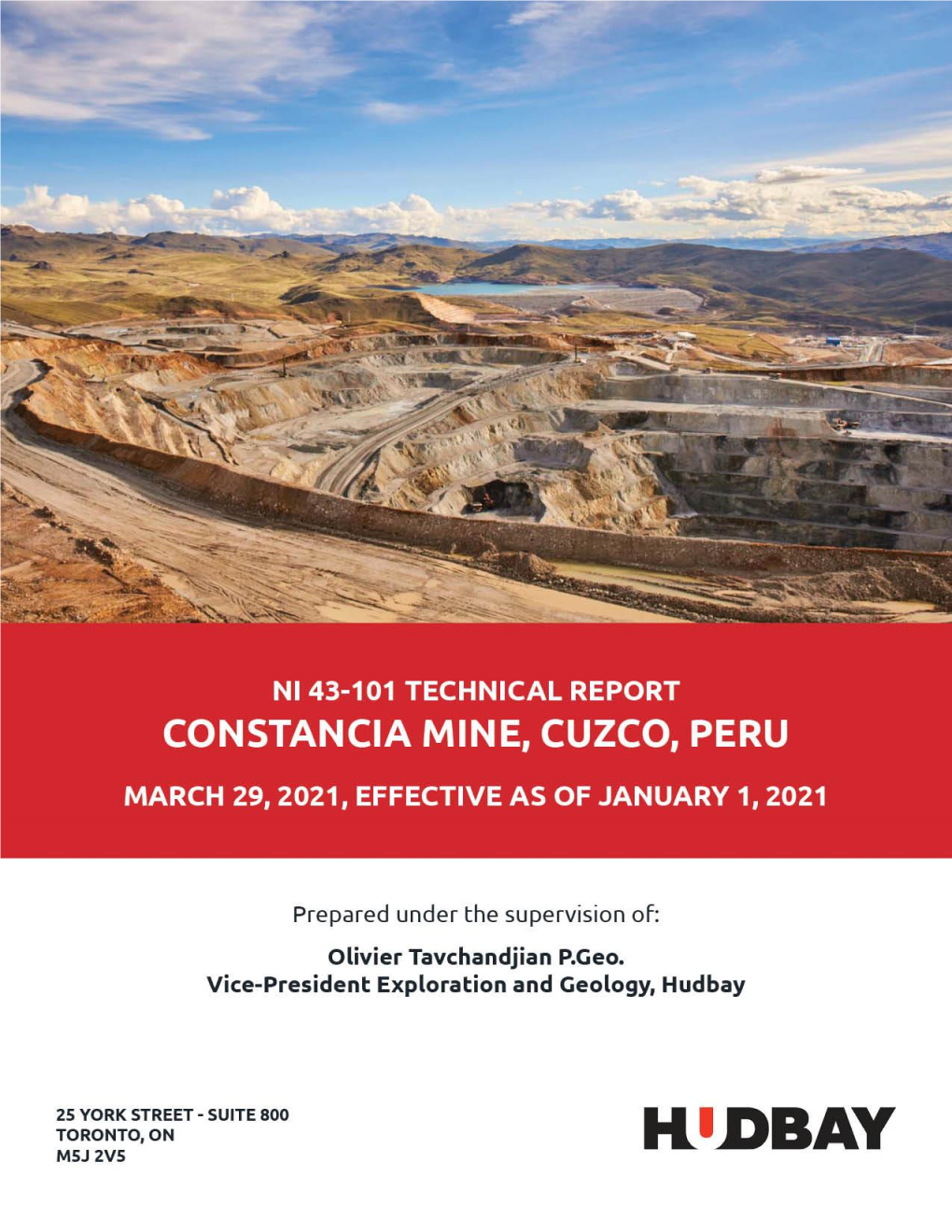 Constancia Mine, Cuzco, Peru Form 43-101F1 Technical Report