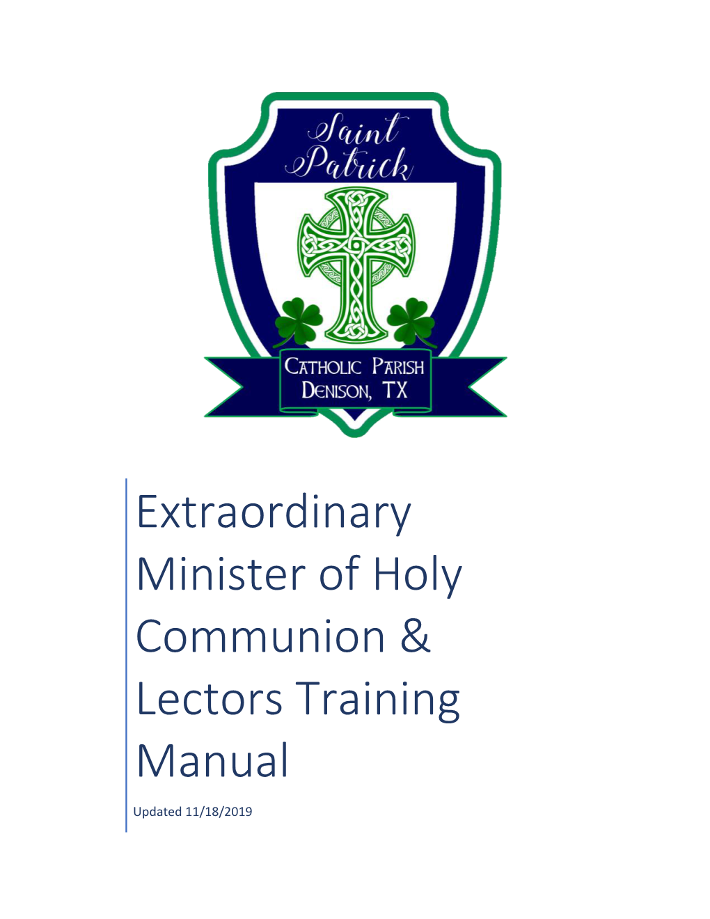 Extraordinary Minister of Holy Communion & Lectors Training