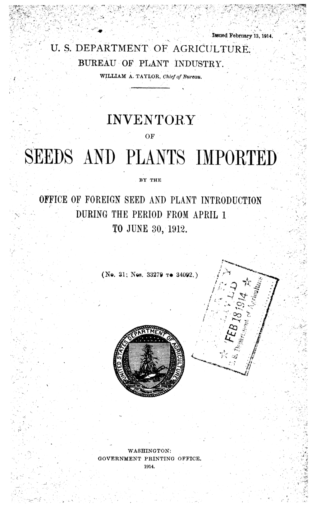 Seeds and Plants Imported