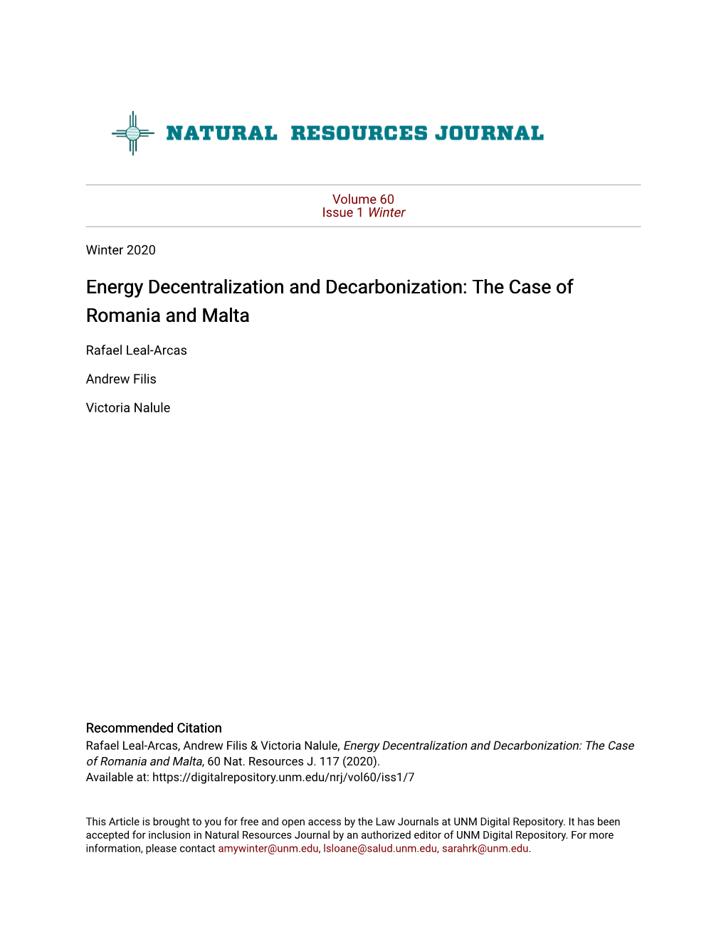 Energy Decentralization and Decarbonization: the Case of Romania and Malta