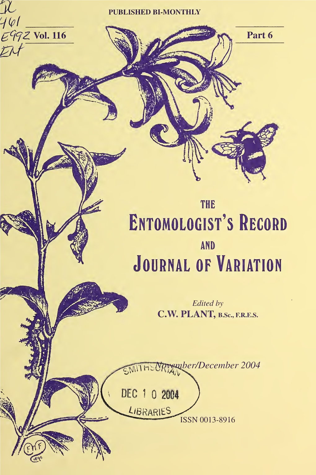 The Entomologist's Record and Journal of Variation