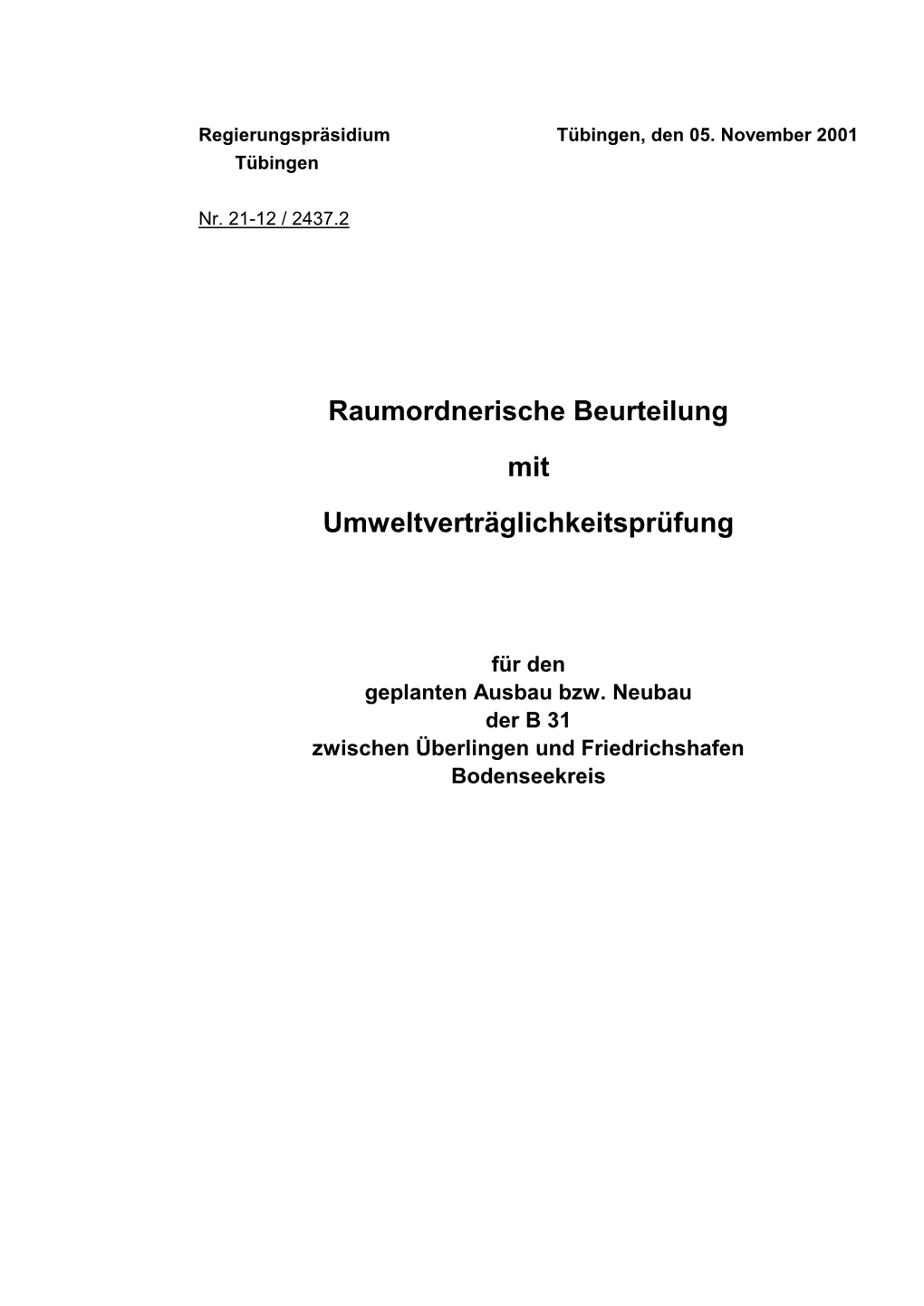 Raumordnerischen Beurteilung Zu Berücksichtigen