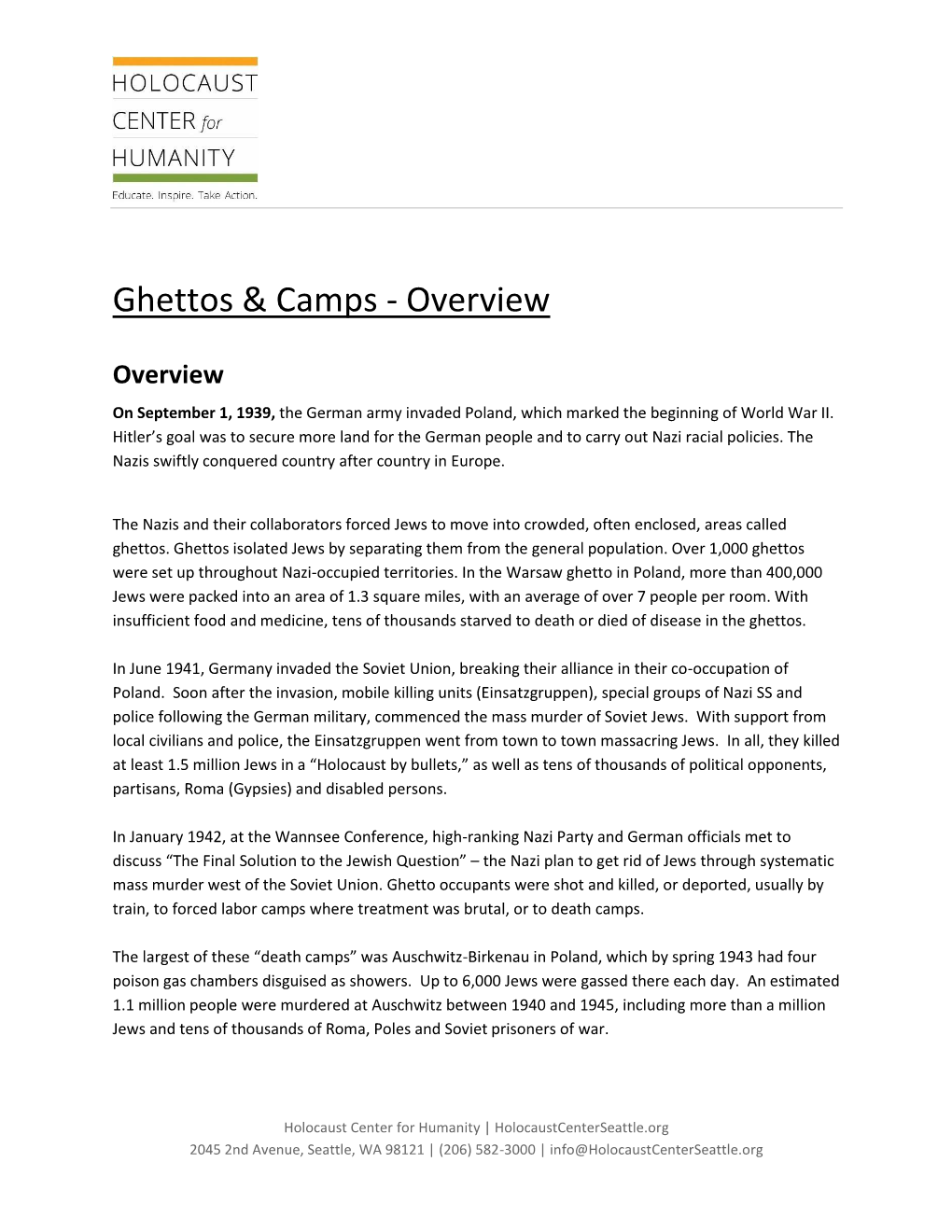 Ghettos & Camps