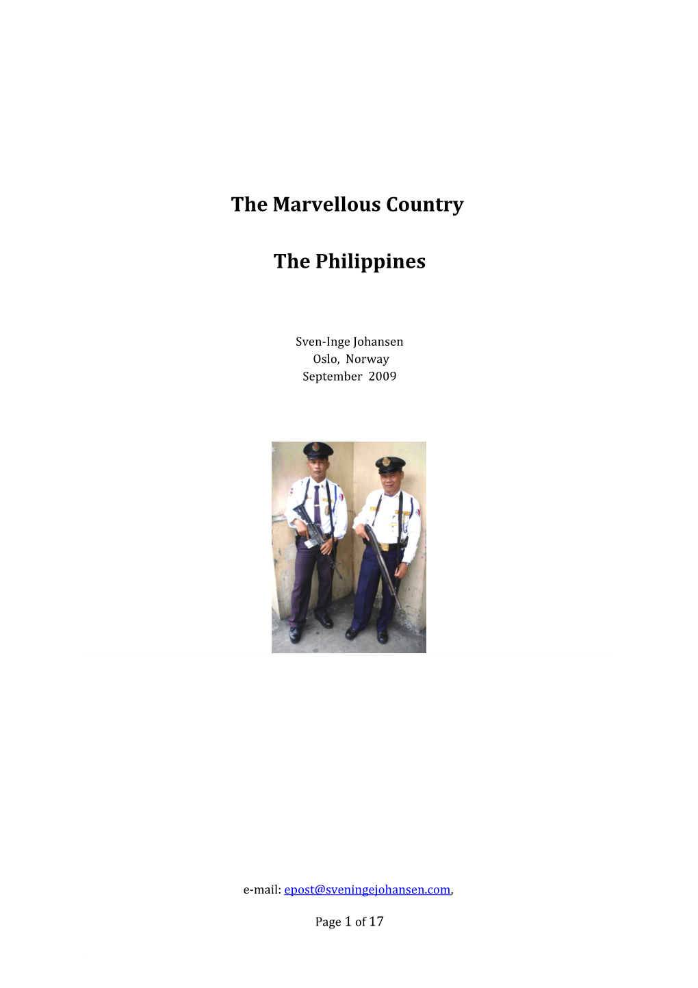 The Marvellous Country, the Philippine