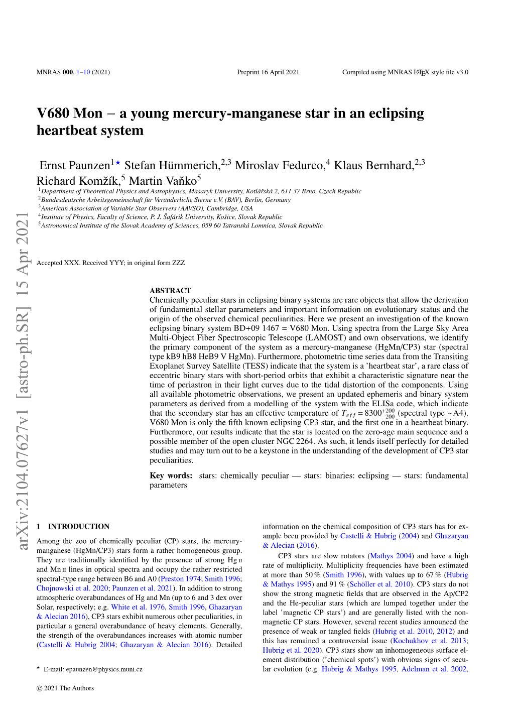 V680 Mon--A Young Mercury-Manganese Star in An