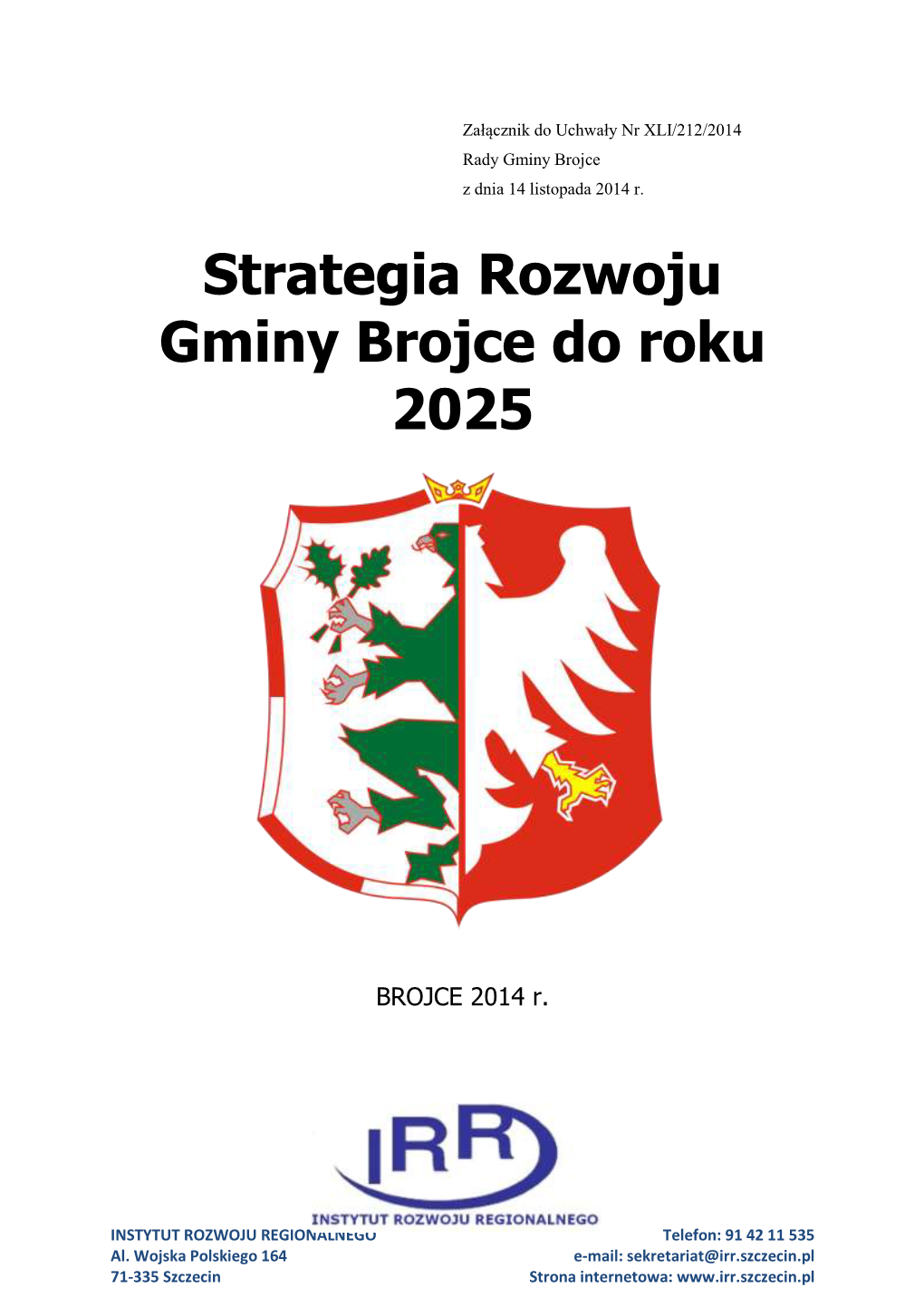 Strategia Rozwoju Gminy Brojce Do Roku 2025