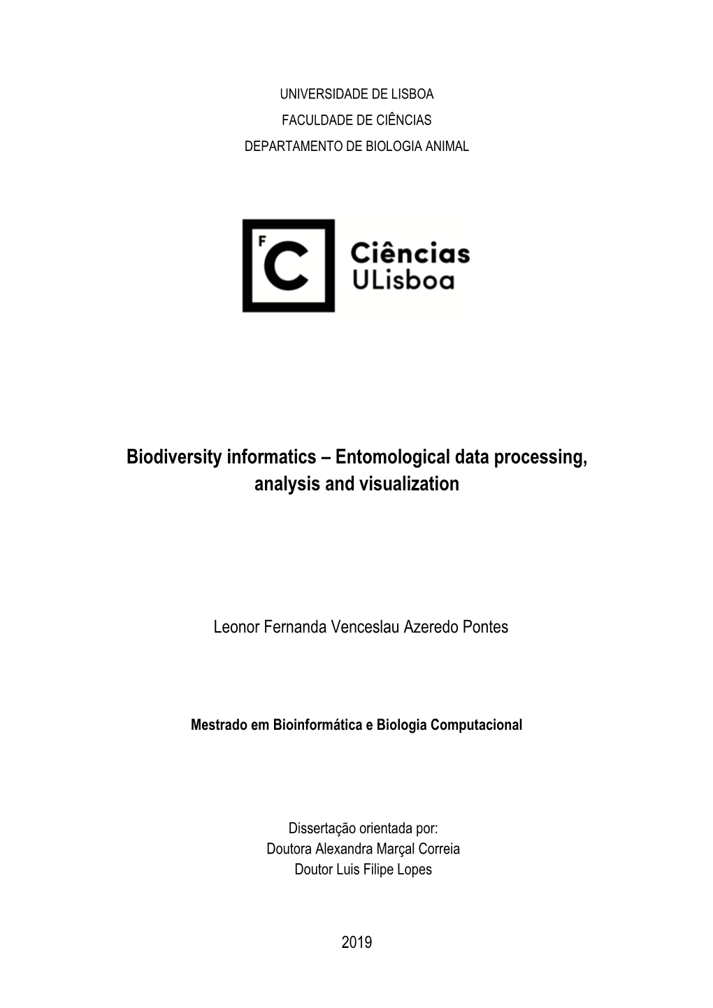 Biodiversity Informatics – Entomological Data Processing, Analysis and Visualization