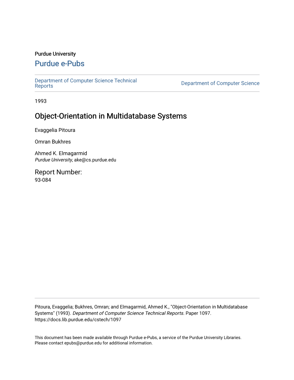 Object-Orientation in Multidatabase Systems