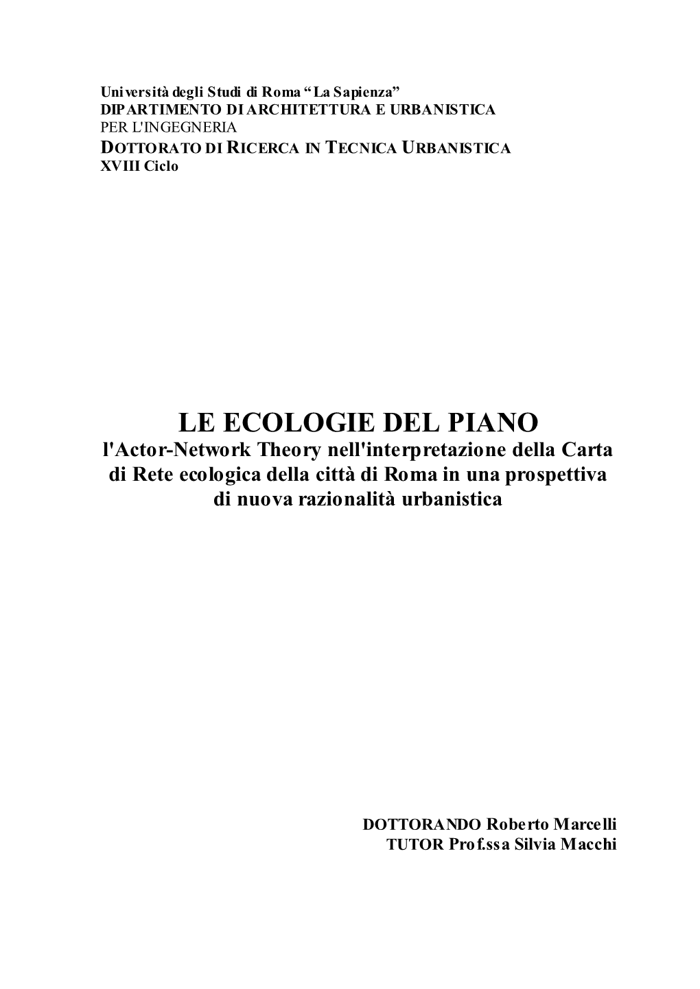 Le Ecologie Del Piano