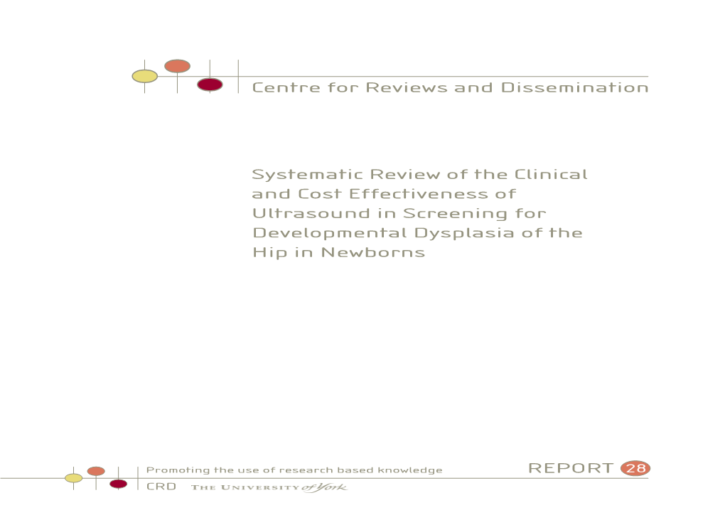 Centre for Reviews and Dissemination Systematic Review of the Clinical